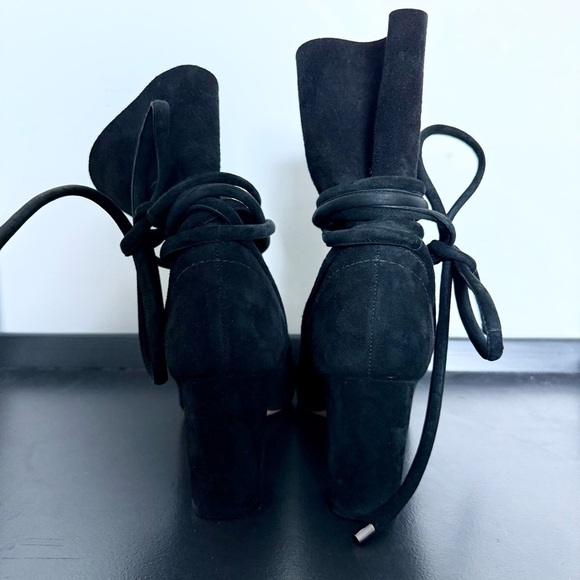 Alexandre Birman black suede wrap tie block heel boots – size 39.5 (US 8.5 - 9) - Picture 7 of 7